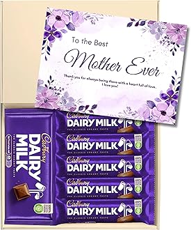 Chocohugs Chocolate Gift Hamper Box | Gift for Mother/Mom/Mum/Woman | Filled with Dairy Milk Full Sized Chocolate Block and Bars | Treat Box of Chocolates