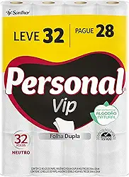 Personal Papel Higiênico VIP Folha Dupla Leve 32 Pague 28 rolos 30M