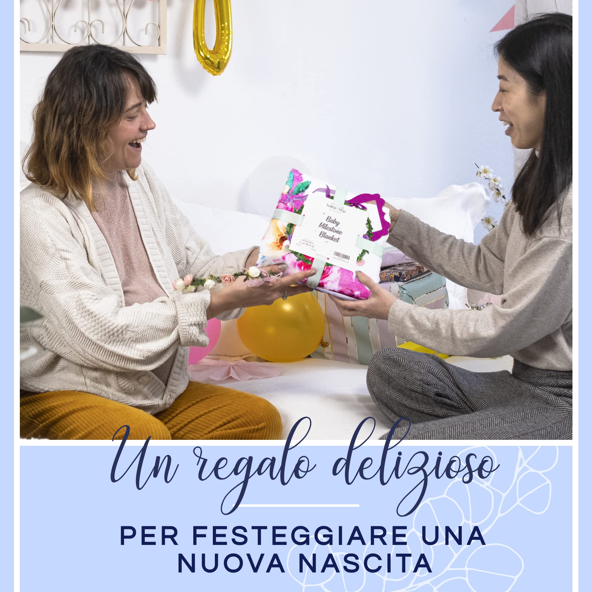 Luka&Lily Coperta Mesi Neonata Femmina - 150cm x 100cm Copertina Neonato per Bambine - Tappeto Mesi Neonato - Regali per Neonati Baby Shower