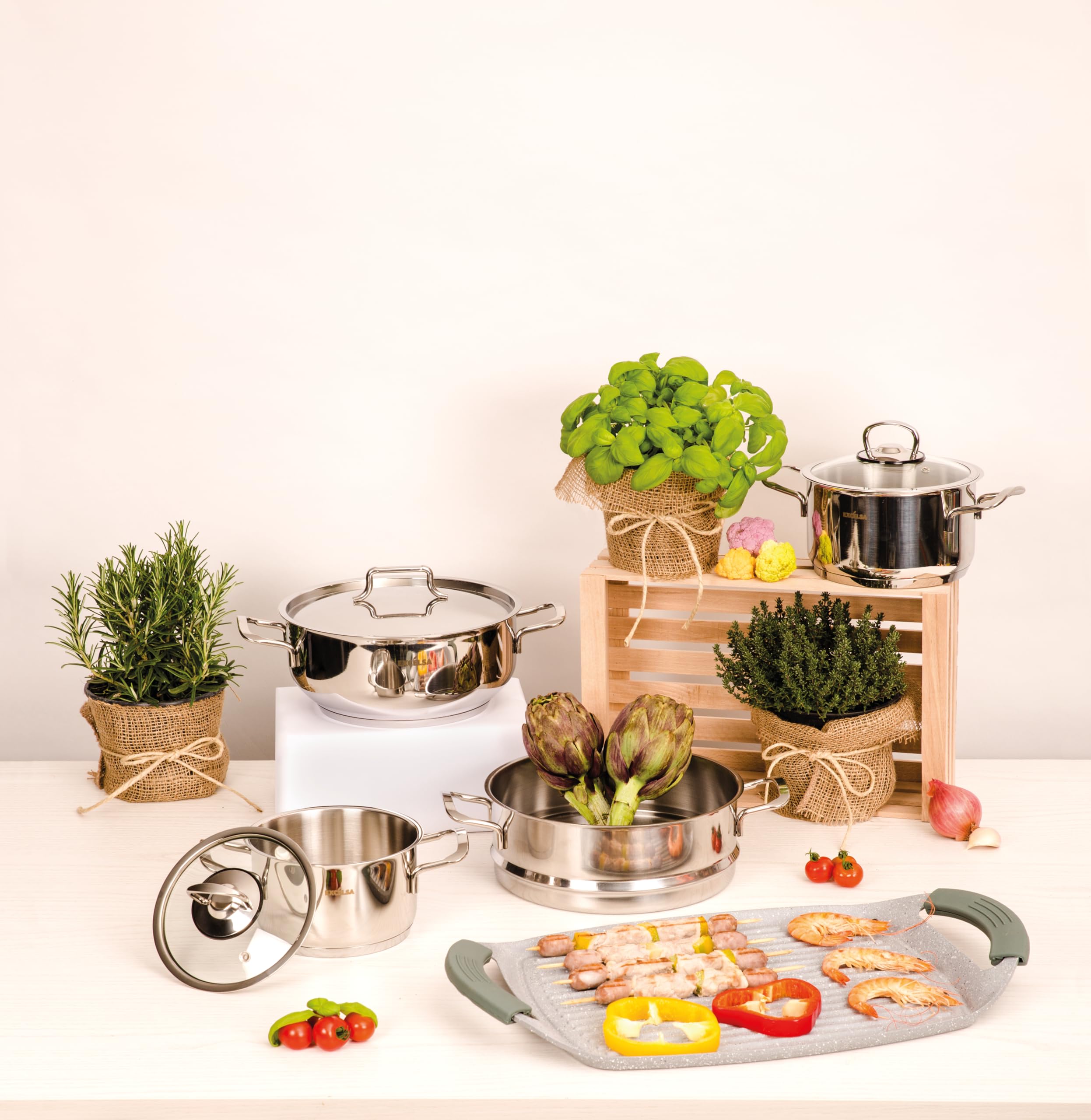 Excelsa Forn-Ok Piastra Grill, Alluminio Forgiato, 47x29 cm