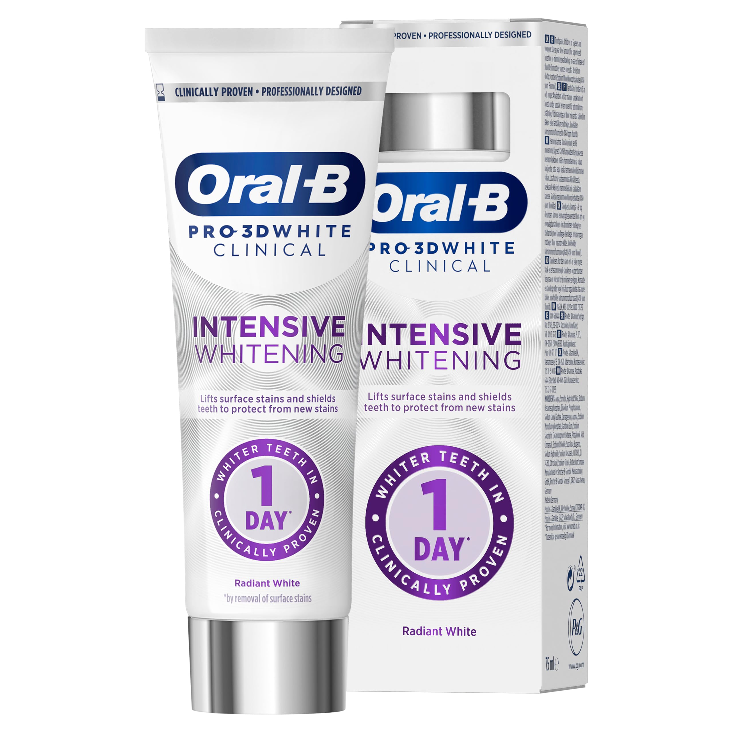 Oral-B Pro-3D White Clinical Intensive Whitening Toothpaste Radiant White 75ml
