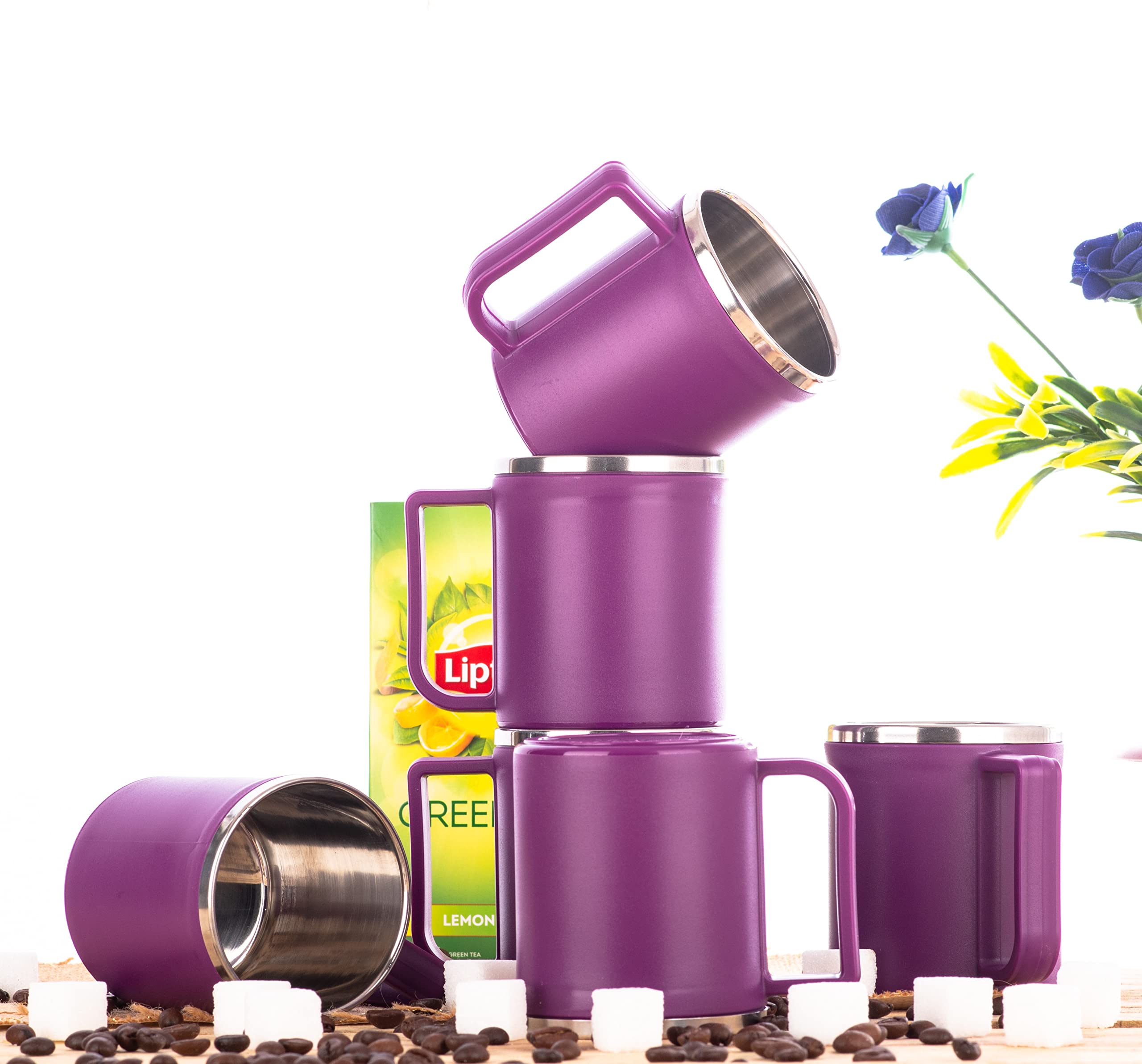 JONY Pack of 6 Stainless Steel, Plastic Tea-Coffee Lovers 1St Choice Tea Cups Set/Steel Cup/Coffee Cup/Cup Set (Purple, 200 Ml) (B0BT6S79QX) Amazon Price History, Amazon Price Tracker