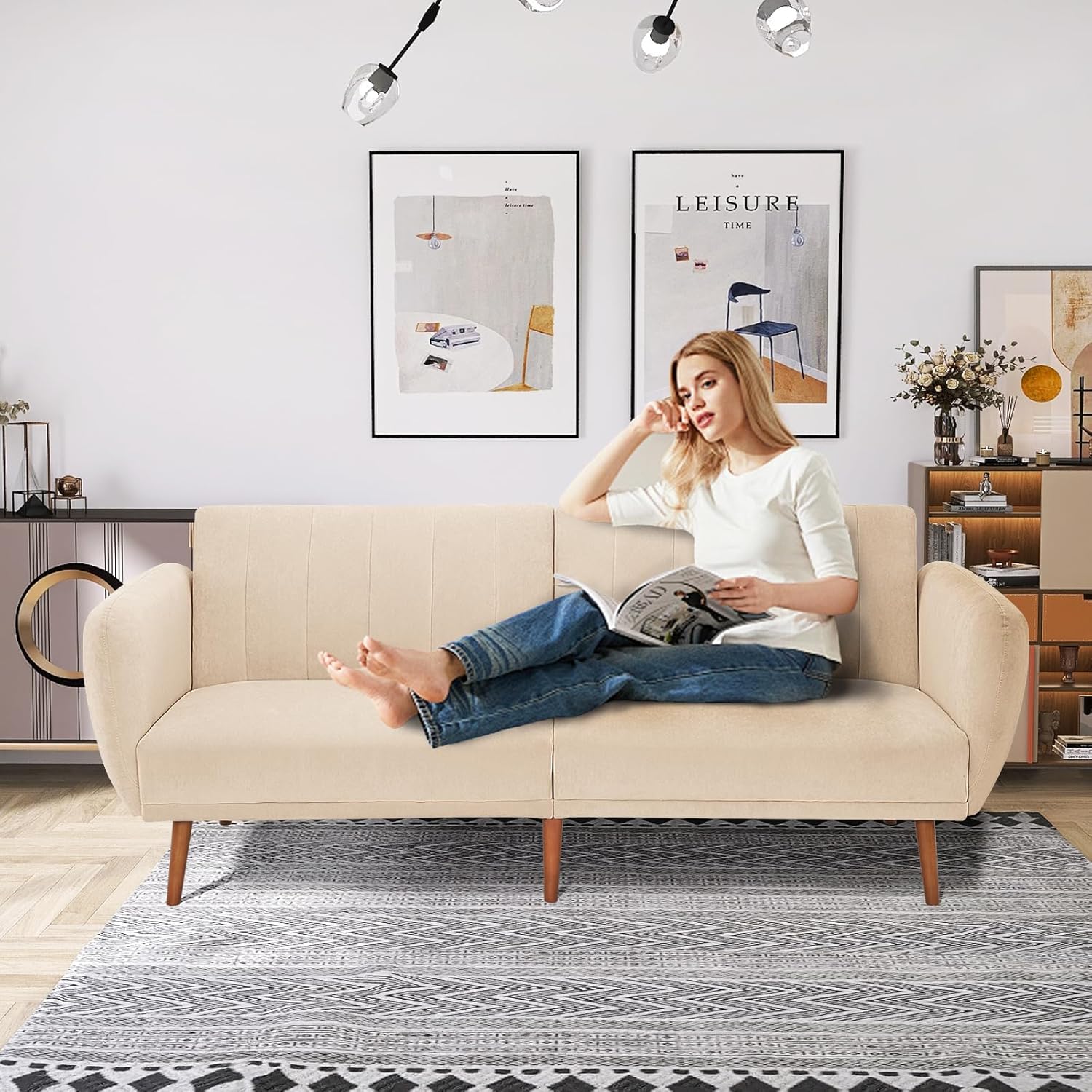 Furnimart Sleeper Sofa with Pull-Out Bed