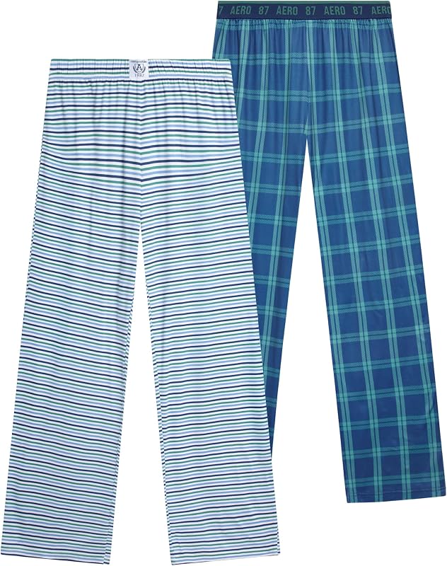 AEROPOSTALE Boys 2 Pack Ultra Soft Lightweight PJ Bottoms Sleep Pants 4-14 | Breathable Poly-Span Stretch, Smooth Drape, Elastic Waistband, Cozy All-Night Ease That Stays Gentle Wash After Wash