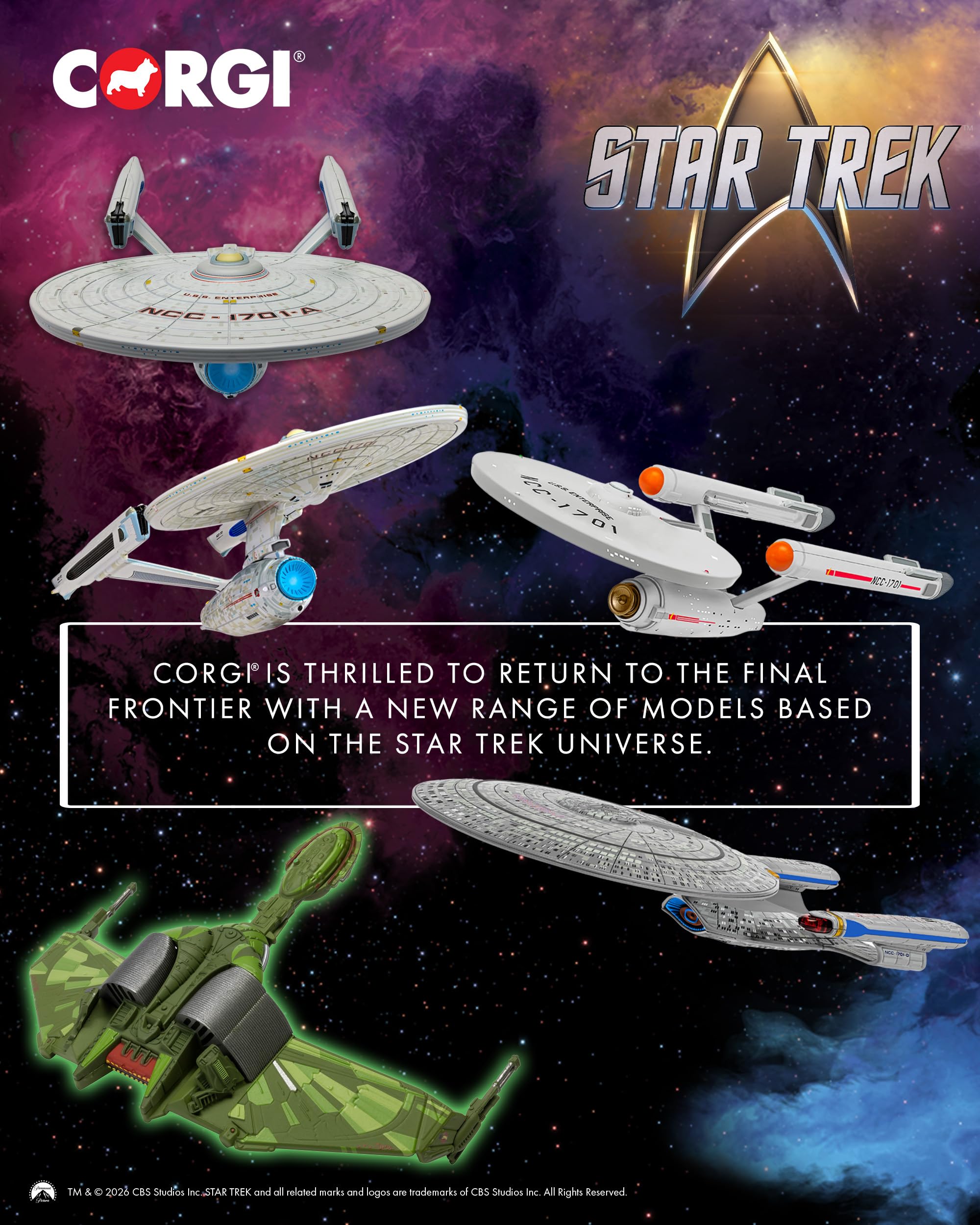 Corgi CC96612 Star Trek Klingon Bird-of-Prey 'HMS Bounty' Druckguss-Modell mit Präsentationsständer - Star Trek IV: The Voyage Home Detaillierte Replik Modell Schiff, Sammlerstück Druckguss-Modelle