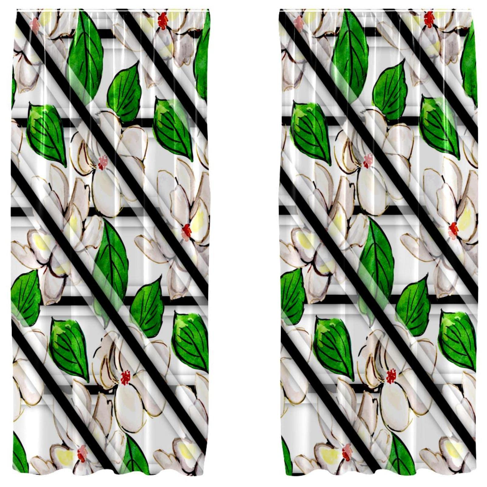 Cortinas para ventana de flores florales de 55 x 84 pulgadas para mayor privacidad