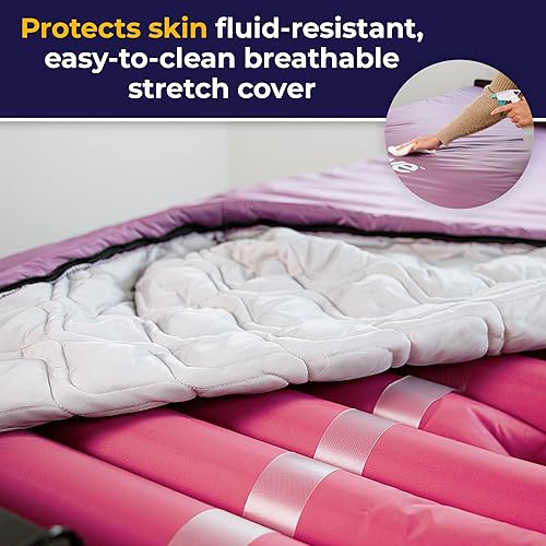 Miniatura 6 de Sistema de repuesto de colchón con baja pérdida de aire alternando presión, color morado oscuro, 8", Drive Medical Med