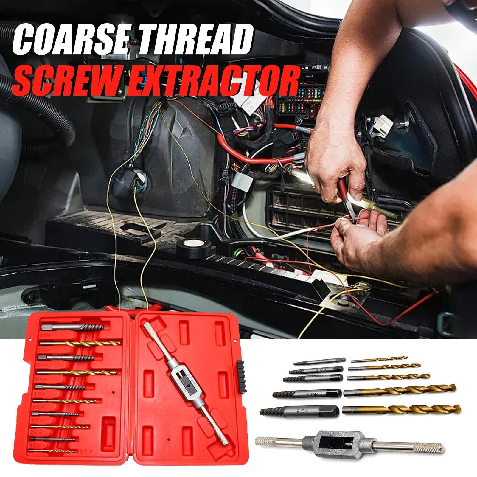 Schraubenausdreher-Set – Easy Out Bohrer 11-teiliges Set, robuste Mehrzweck-Gewindebohrer-Ausdreher für Reparaturen zu Hause, Automobilaufgaben
