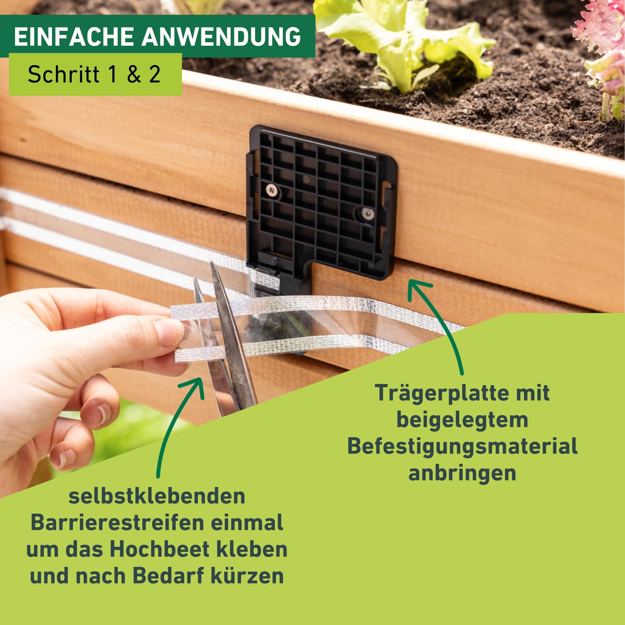 Windhager Elektrische Schneckenabwehr "e-Fence" - 10 m - Schneckenschutz für Hochbeete, Schneckenband elektrisch, Schneckenbarriere, Schneckenzaun - unbedenklich für Mensch und Tier - selbstklebend