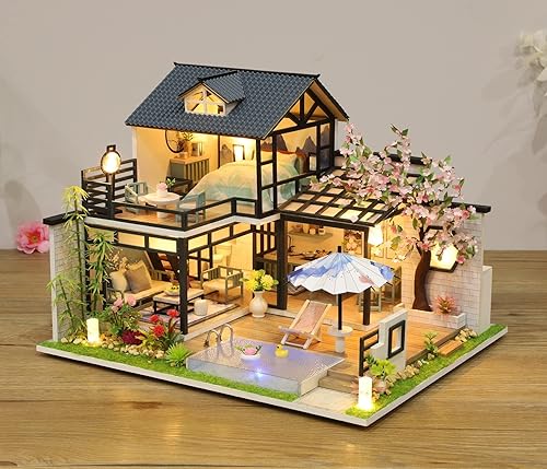 Miniatura 2 de Ahilan Dollhouse - Kit de casa de muñecas en miniatura para construir para adultos, sala creativa con muebles para regalo romántico de San Valentín