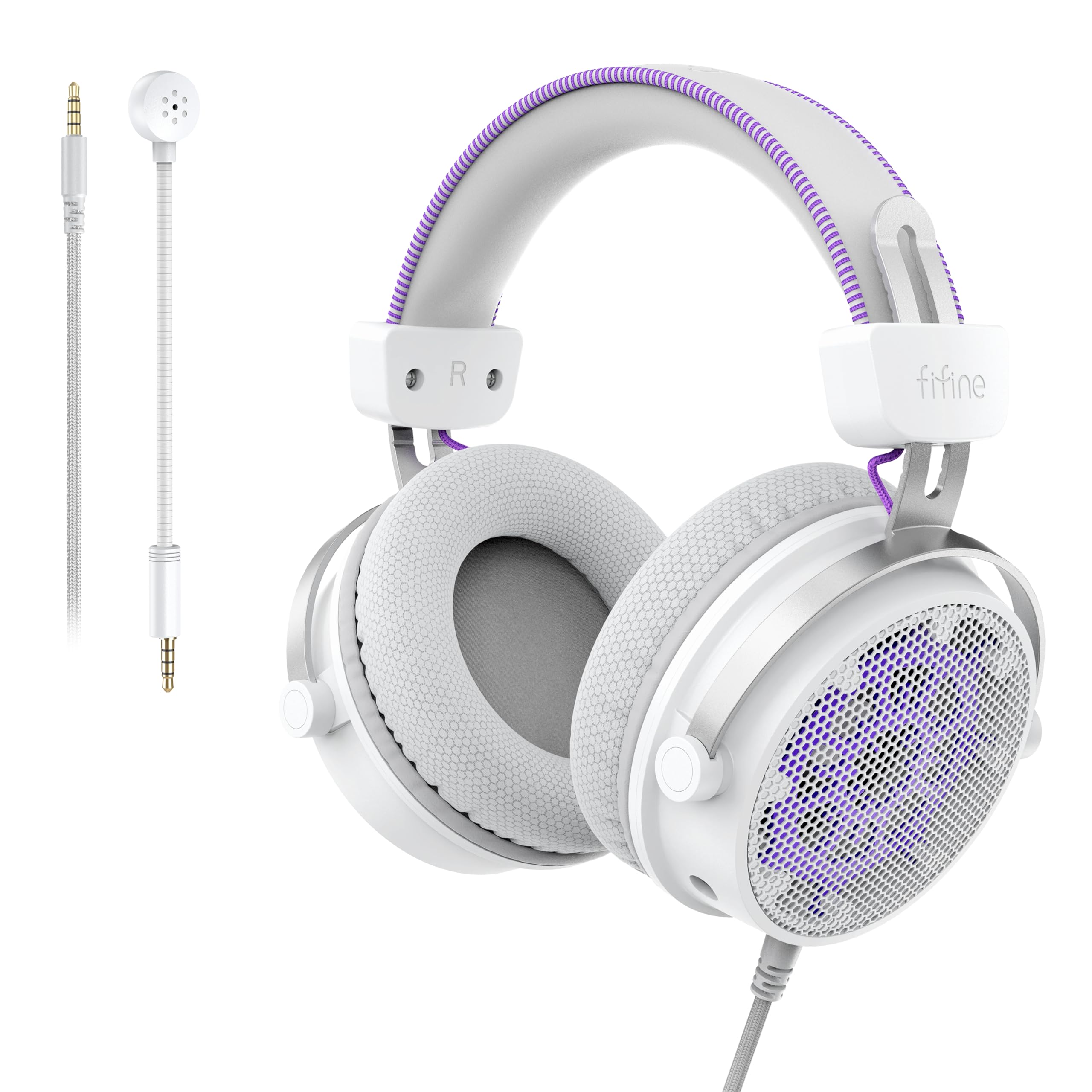 FIFINE AMPLITANK HD18 Lite WP Open Back Monitor Headphones with 3.5mm Jack | Open Soundstage for Monitoring, 53mm Drivers, Detachable Mic, Airy Earcups, for PC, Microphone, Soundcard, Gaming Consoles