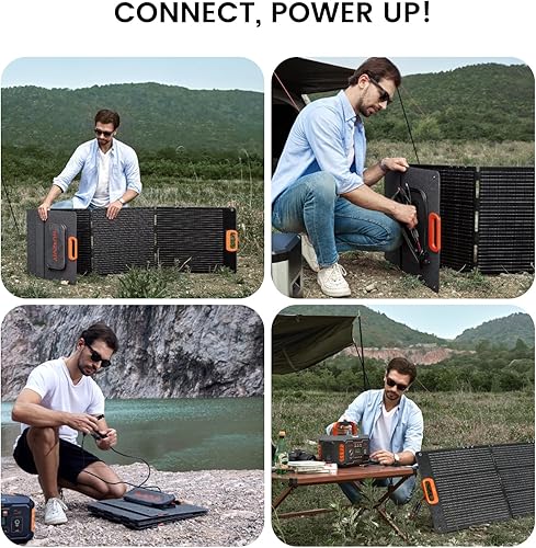 Miniatura 5 de Panel solar portátil de 200 W, plegable, 200 W, cargador solar de células solares para estación de energía, impermeable con soporte ajustable XT60