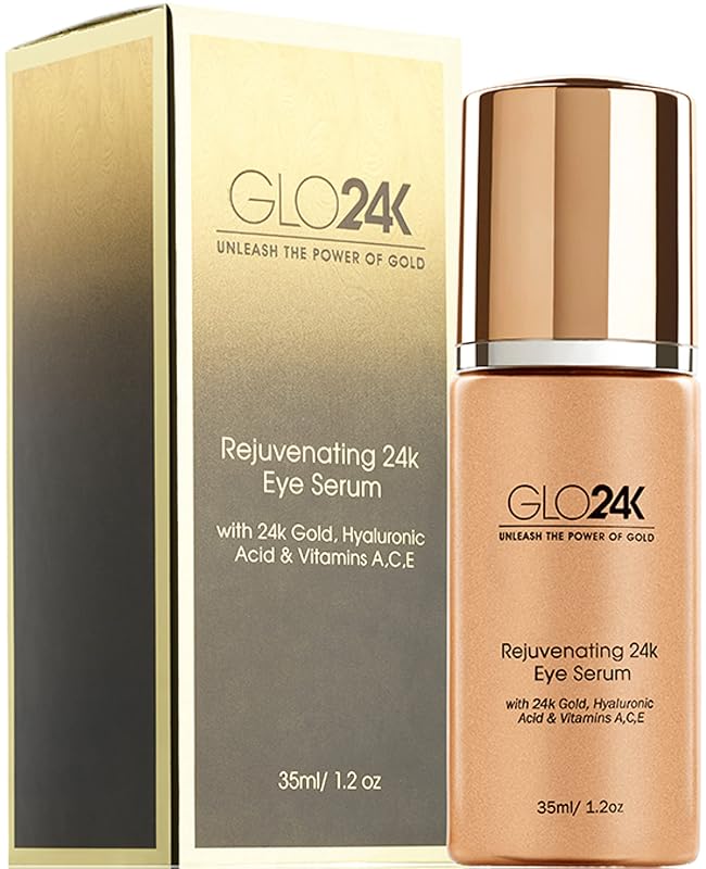 GLO24K Sérum para a Região dos Olhos com Ouro 24K, Ácido Hialurônico e Vitaminas A, C e E