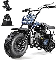 Vista 10 de Oryxearth Mini moto de cross para niños, 105 CC de 4 tiempos para niños, a gasolina, con bolsillo todoterreno con aprobación EPA, soporta