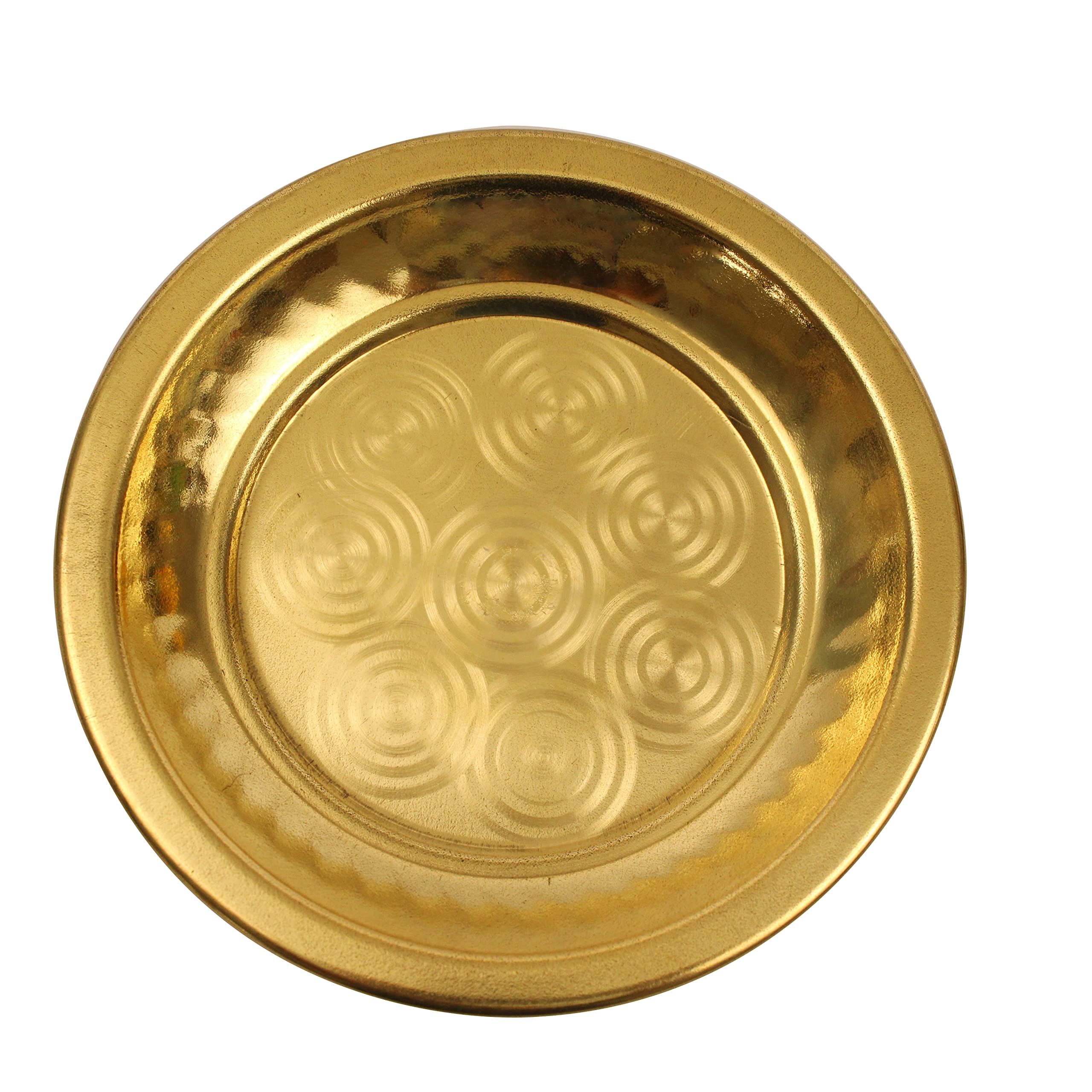 Traditional Handcrafted Brass Puja| Pooja Thali|Arati|Arathi|Arthi|Arti| Mandir, Diwali |Brass Prayer Plate for Home Temple Festival Gifts|Bartan Thambulam Plate -Ring Thali Size 11 (25.5)