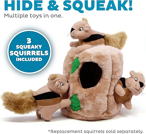 Vista 40 de Outward Hound Hide A Squirrel - Juguete de rompecabezas de peluche para perro, S Ardilla
