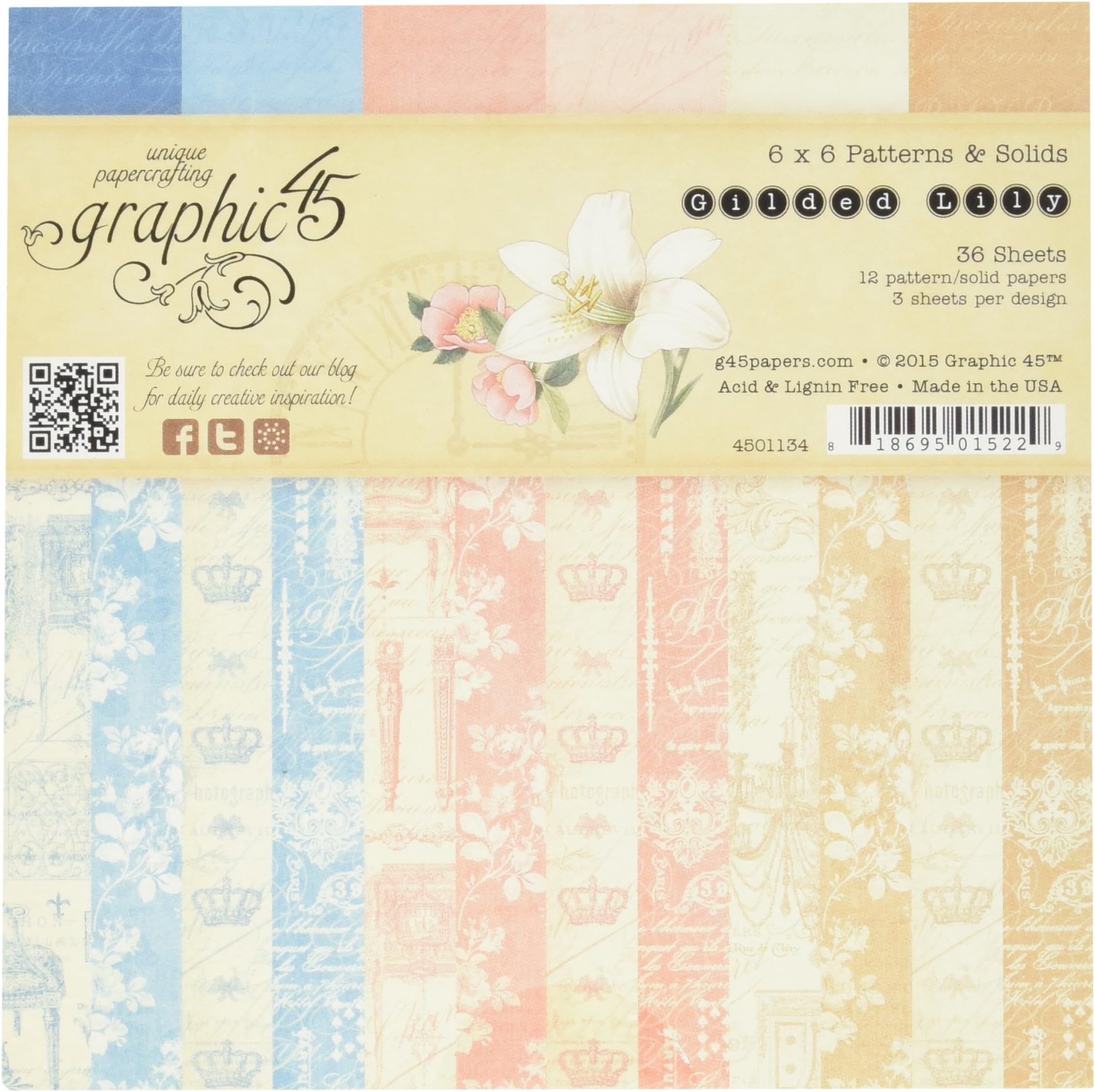 Graphic 45 Gilded Lily Patterns and Solids