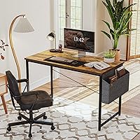 Vista 9 de Cubiker Escritorio para computadora, escritorio pequeño de oficina en casa de 32 pulgadas para espacios pequeños, estilo moderno y simple