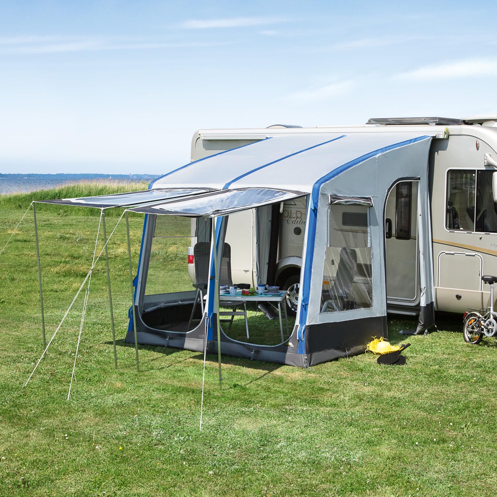 dwt Wohnwagen Vorzelt Space Air HQ Air-In-System, Texolan 150 HQ, aufblasbar, Größe 320x280 cm, Keder für Markisen, Größe:Gr. 320L