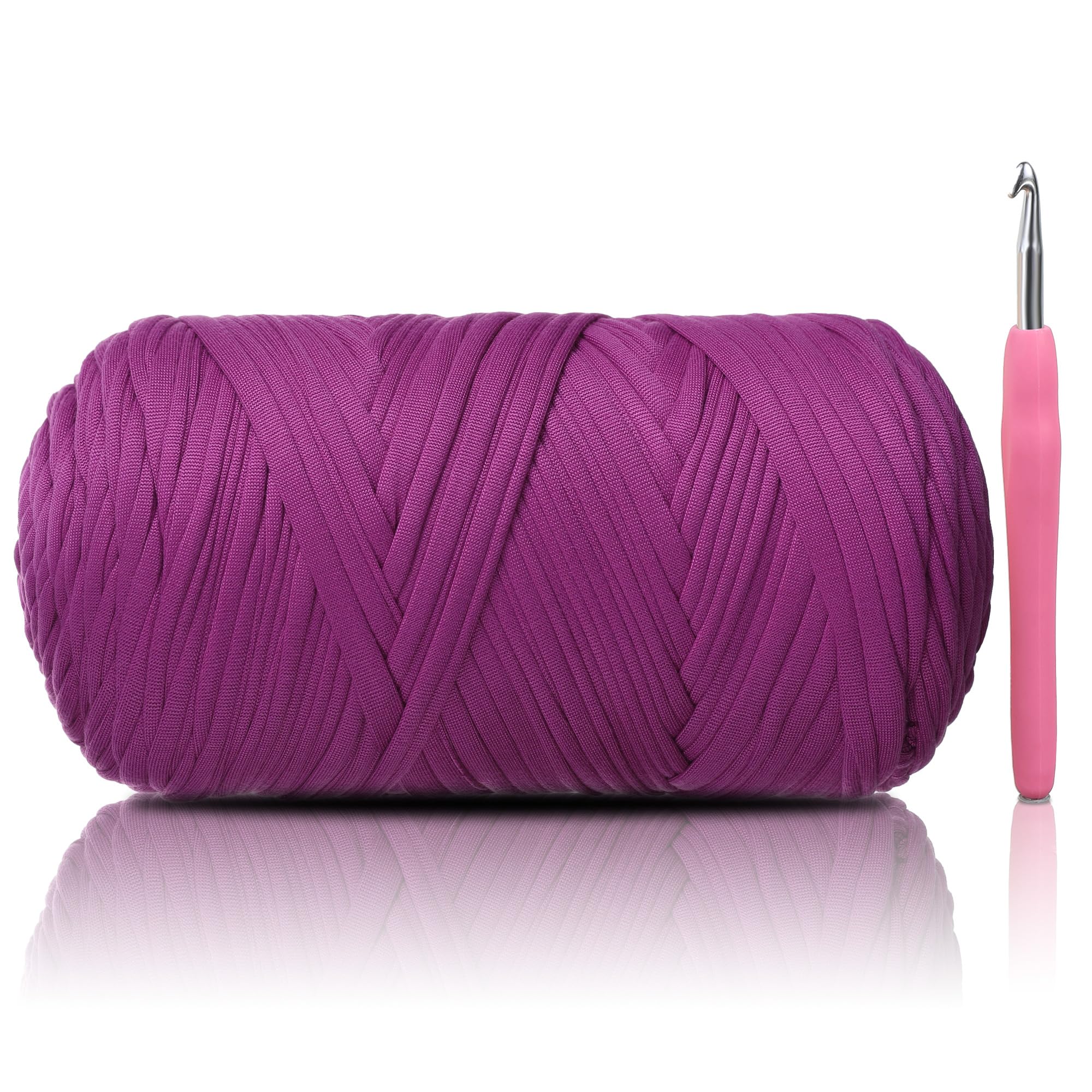 T-Shirt Yarn, 400g/118 Yards Elastic Fabric Crochet Cloth T- Shirt Yarns, Thick Hand Knitting Yarn for Crocheting Bags/Rugs/Baskets/Craft Project/Home