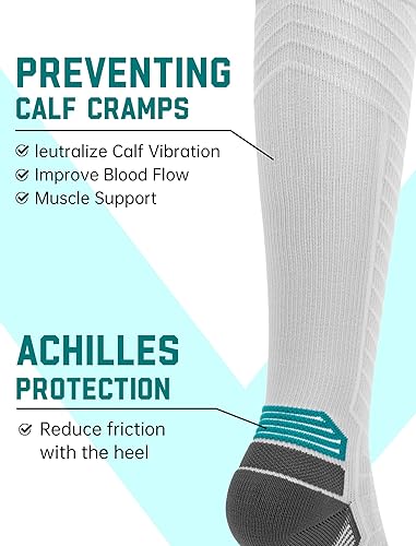 Miniatura 3 de SONORAN Calcetines de compresión para hombres y mujeres (246 pares) 20-30 mmHg de compresión graduada hasta la rodilla para correr, atletismo