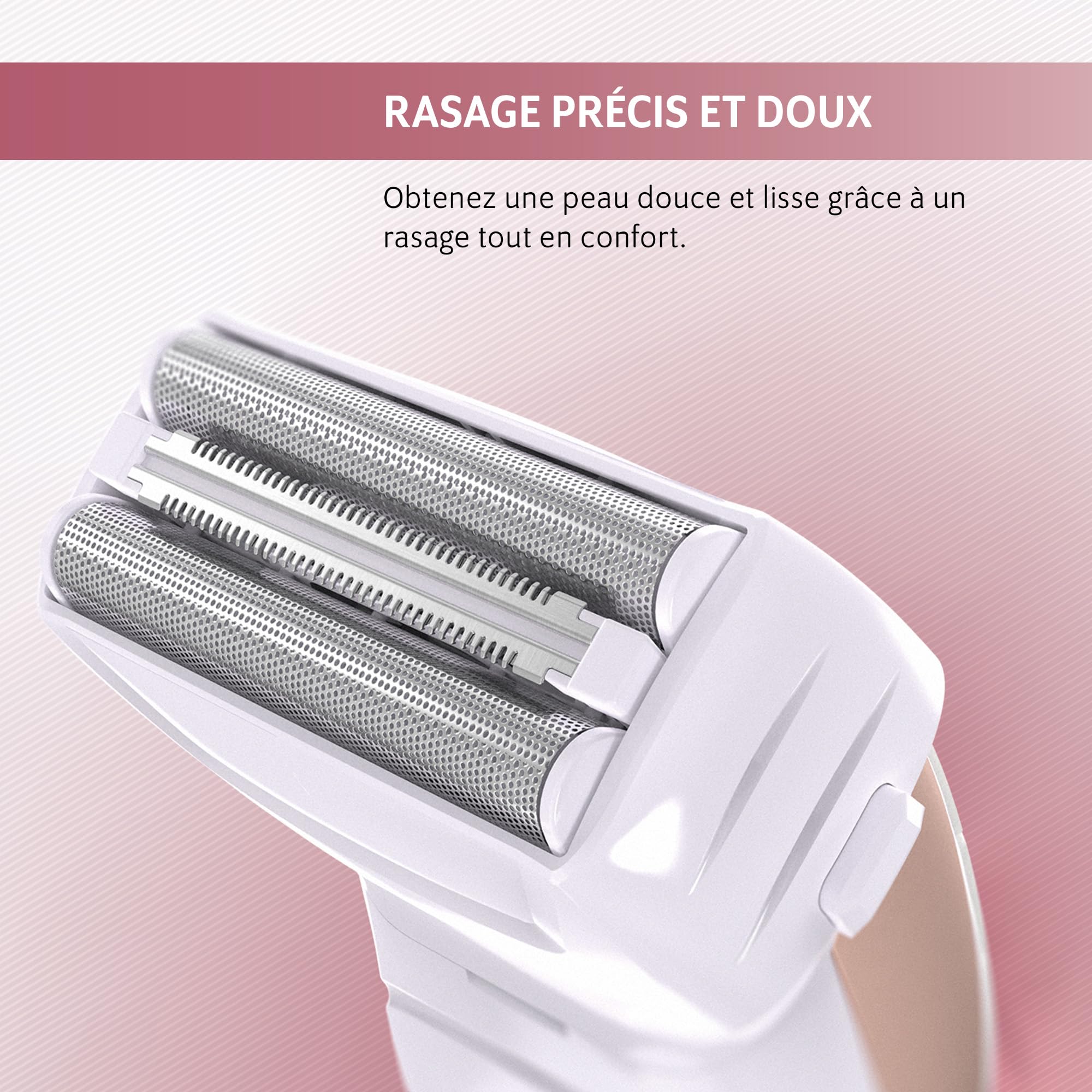 WAHL Shave & Smooth, Tondeuse pour femmes, rasoir pour femmes, tondeuse corporelle 2 en 1, tondeuse de précision pour sourcils, tondeuse corporelle rechargeable, confort et contrôle