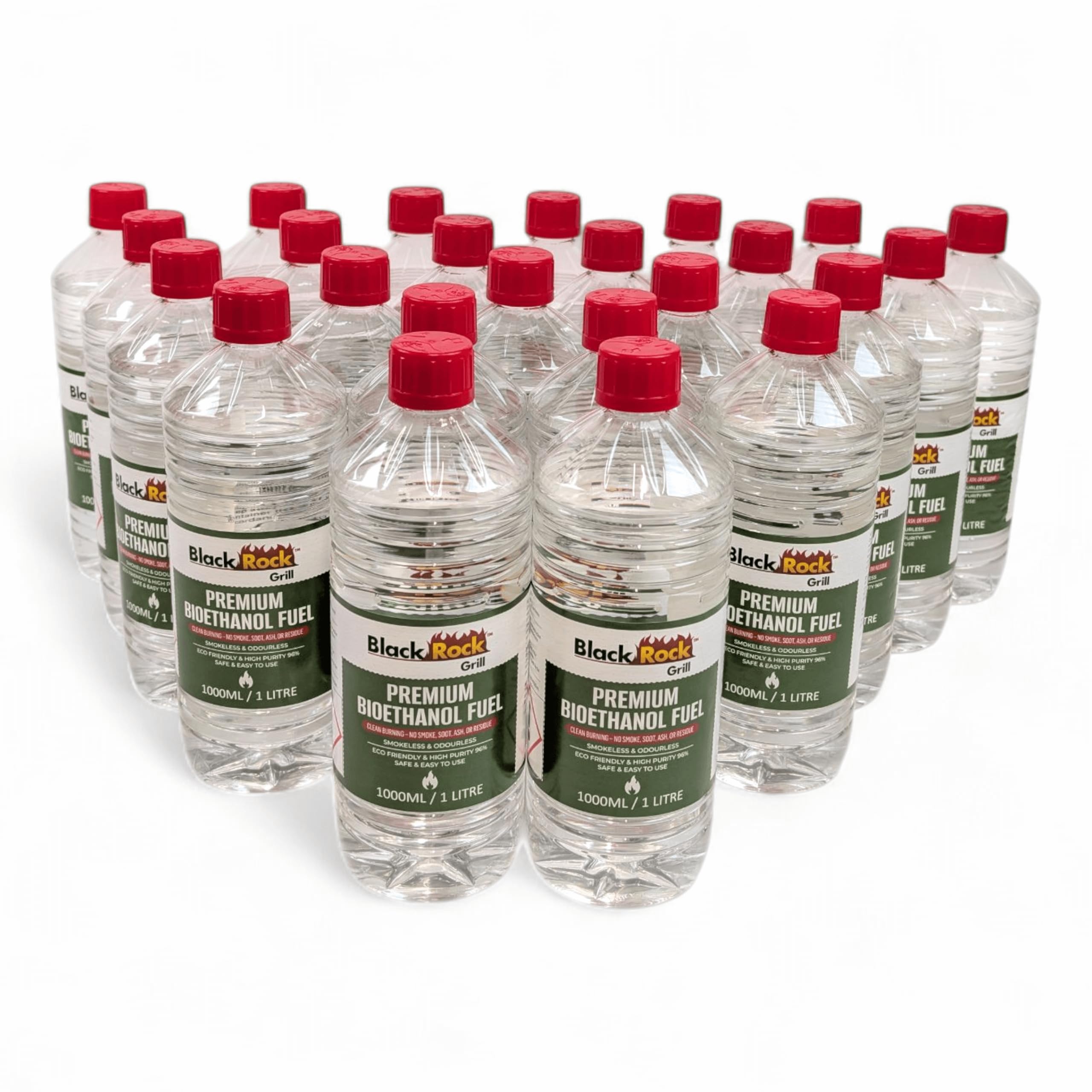 Black Rock Grill Bioethanol Fuel 24L, Premium Liquid Fuel For Fire Pits, Fireplaces, Spirit Burners & Alcohol Stoves, High Purity, Clean Burning, Eco-Friendly Ethanol For Indoor & Outdoor