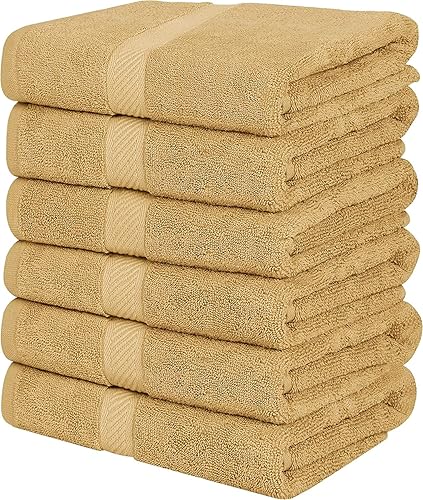 Vista 11 de Utopia Towels Juego de 6 toallas de baño medianas de 24 x 48 pulgadas, 100% algodón hilado en anillo de 500 GSM, ligeras y altamente absorbentes