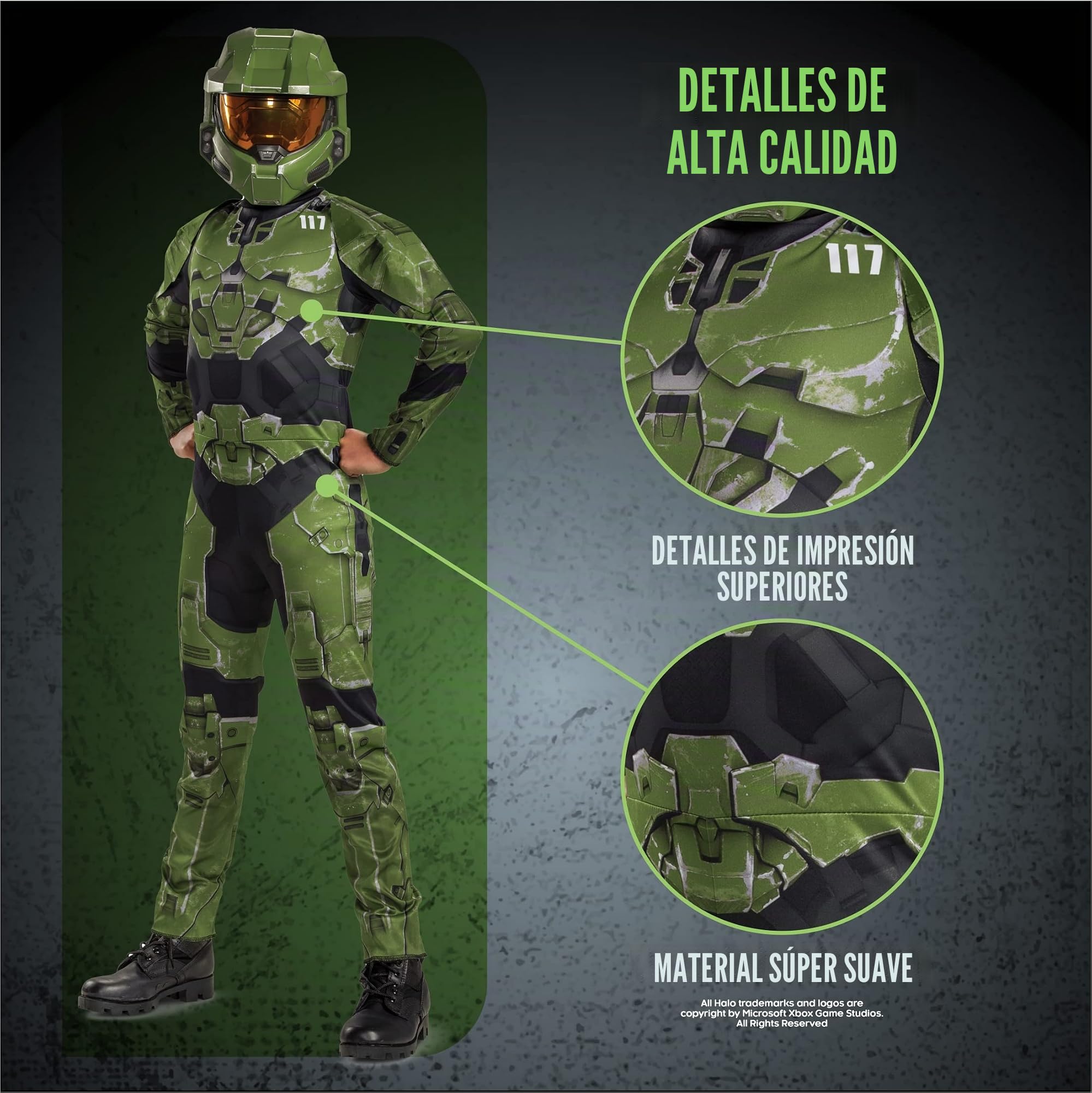 Disguise Disfraz Halo Niño Master Chief, Disfraz Militar para Carnaval y Halloween, Disfraces Niños Clásicos