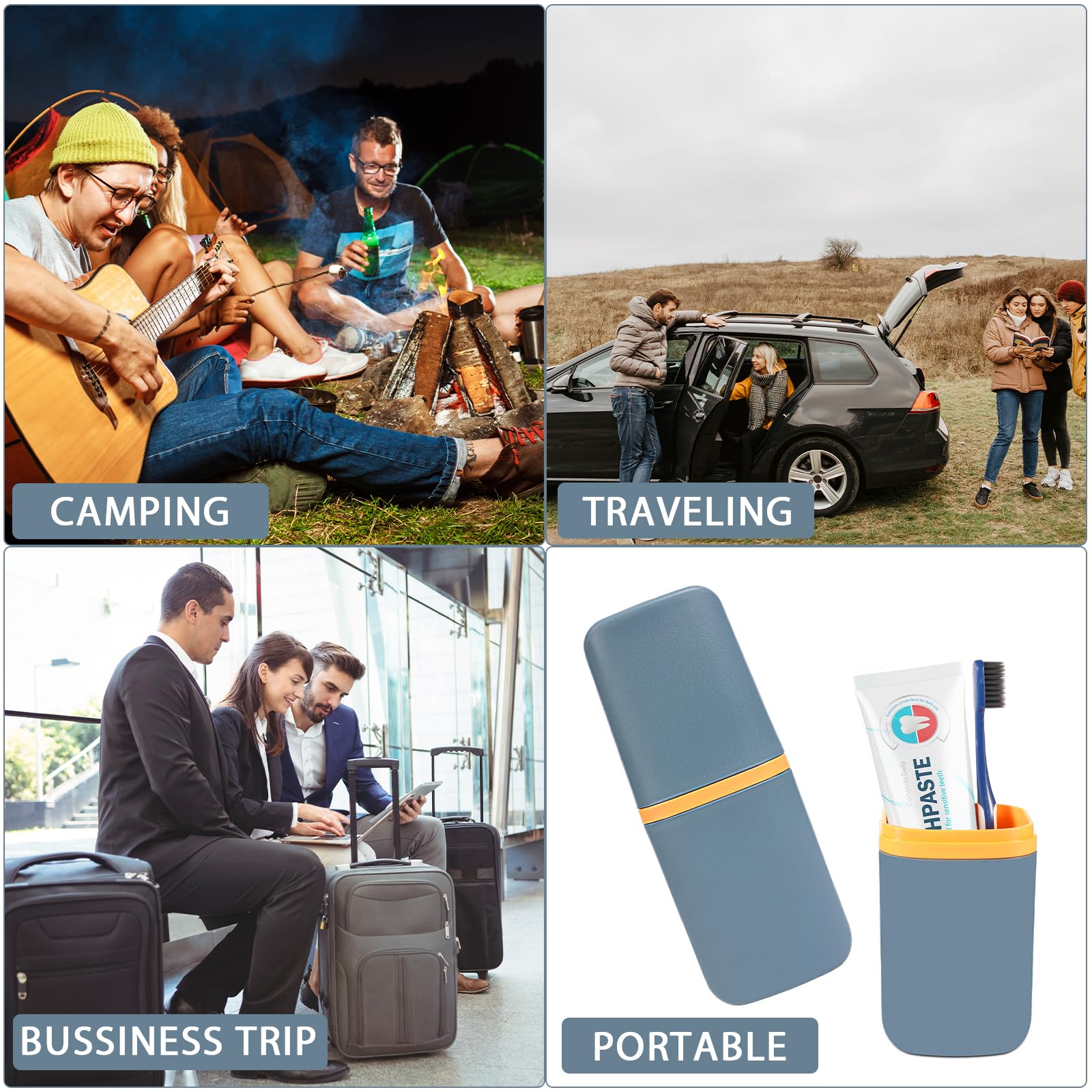 Portaspazzolino Da Viaggio Portatile In PP Verde Scuro - Contenitore Multiuso Per Spazzolino E Dentifricio - 4