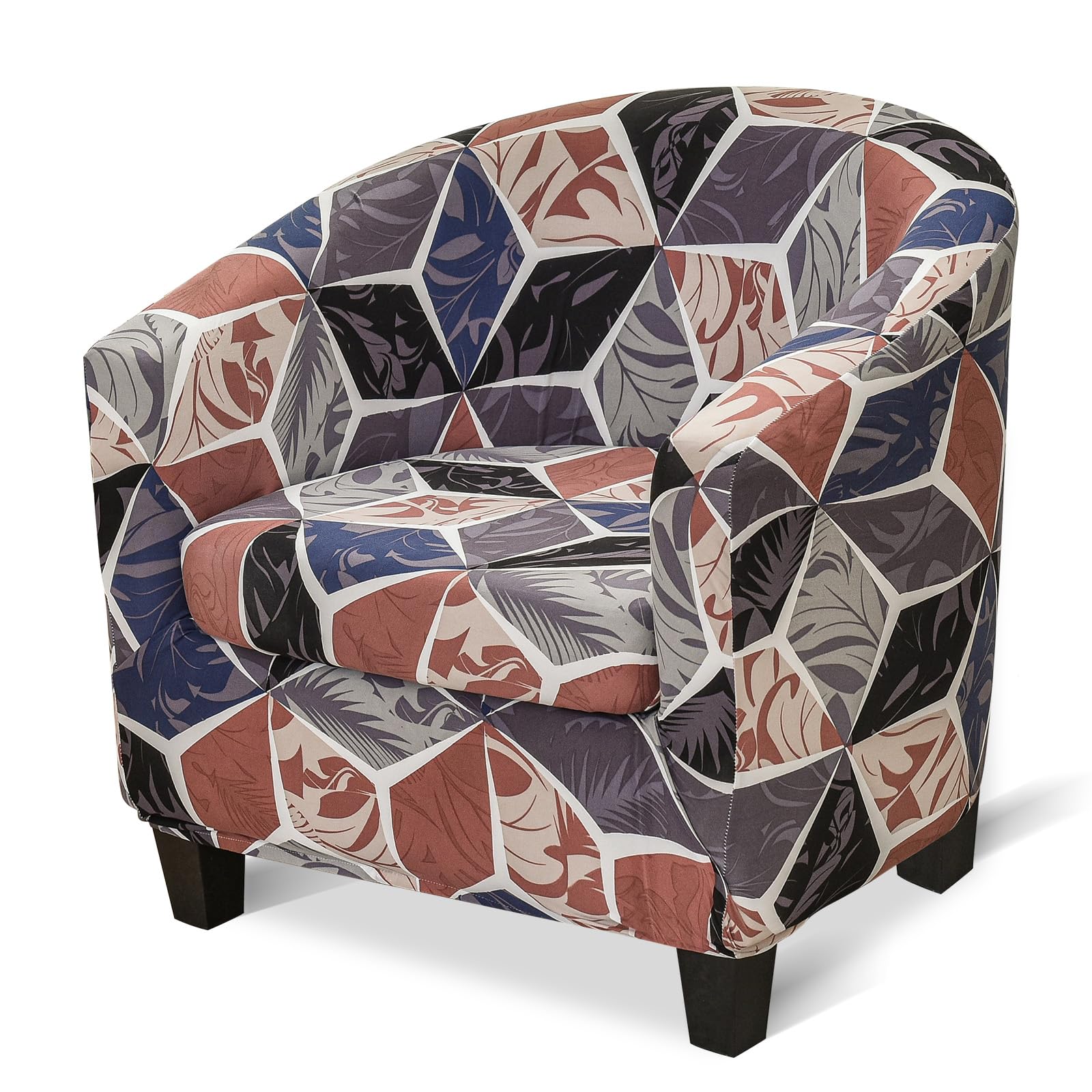 Jinayana 2 Piece Tub Chair Covers - High Stretch Slipcover for Armchairs, Club Chairs - Living Room, Hotel, Bar, Dining Room, Office - Colorful — image 1