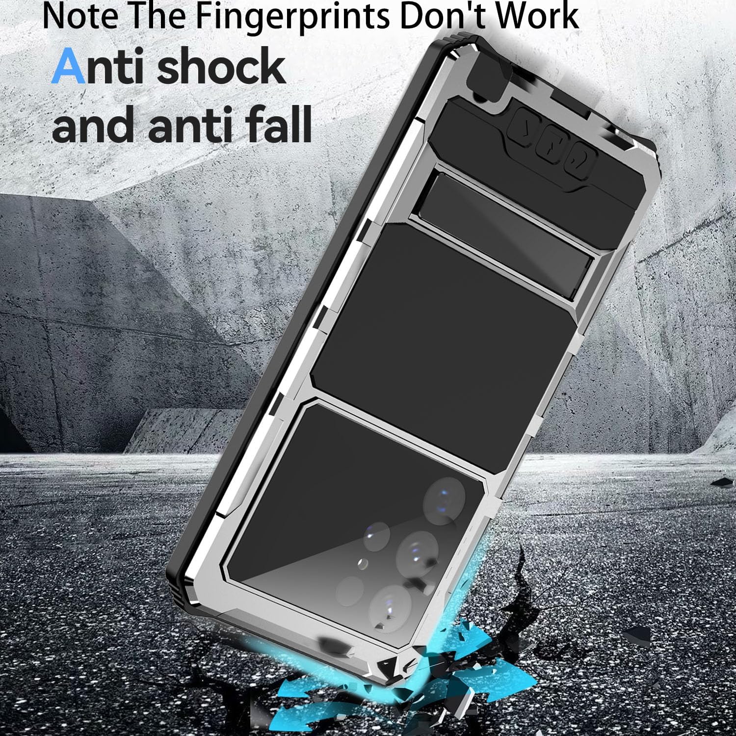 Lunivop for Samsung Galaxy S22 Ultra case (6.8 Inch) Metal Hard 2022 Phone Case para Screw Built-in Screen Lens Protection Military Grade [Note The Fingerprints Don't Work] Silver