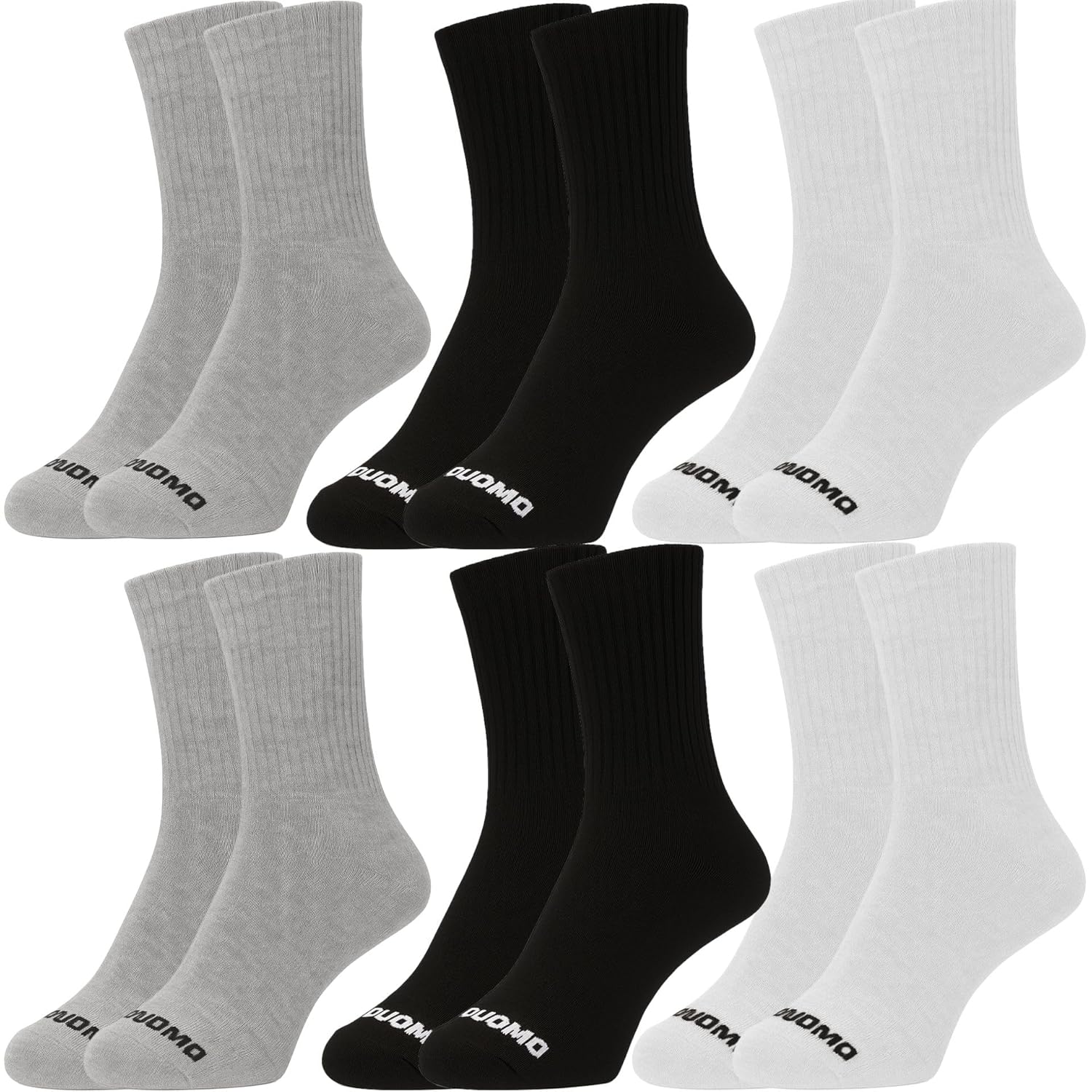 Kit 6 Pares Meia Masculino Cano Alto Longo Corrida Academia Algodão Premium Duomo