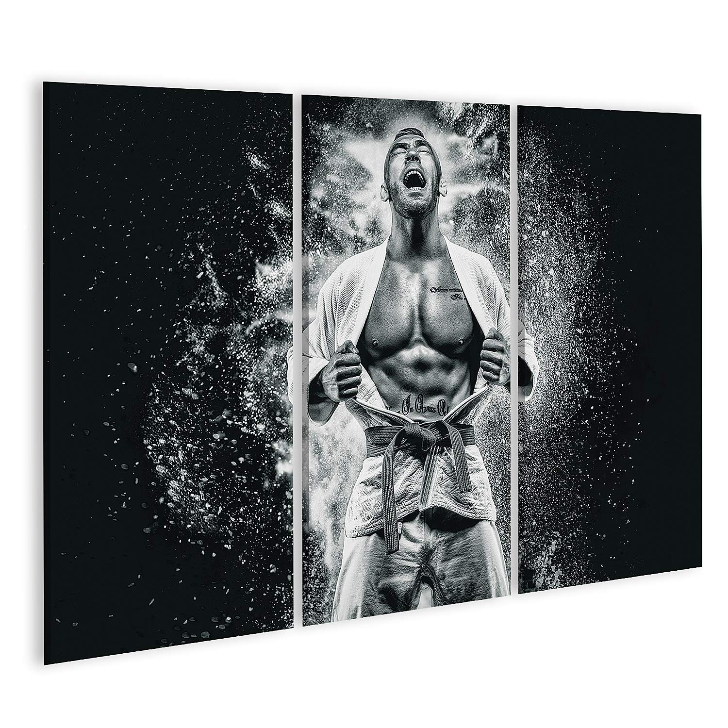 islandburner Quadro su tela professionale atleta kimono urla emotivamente concetto karate judo concorsi misti media professionisti sportivi murale soggiorno casa ufficio poster immagini GGKZ-3Px