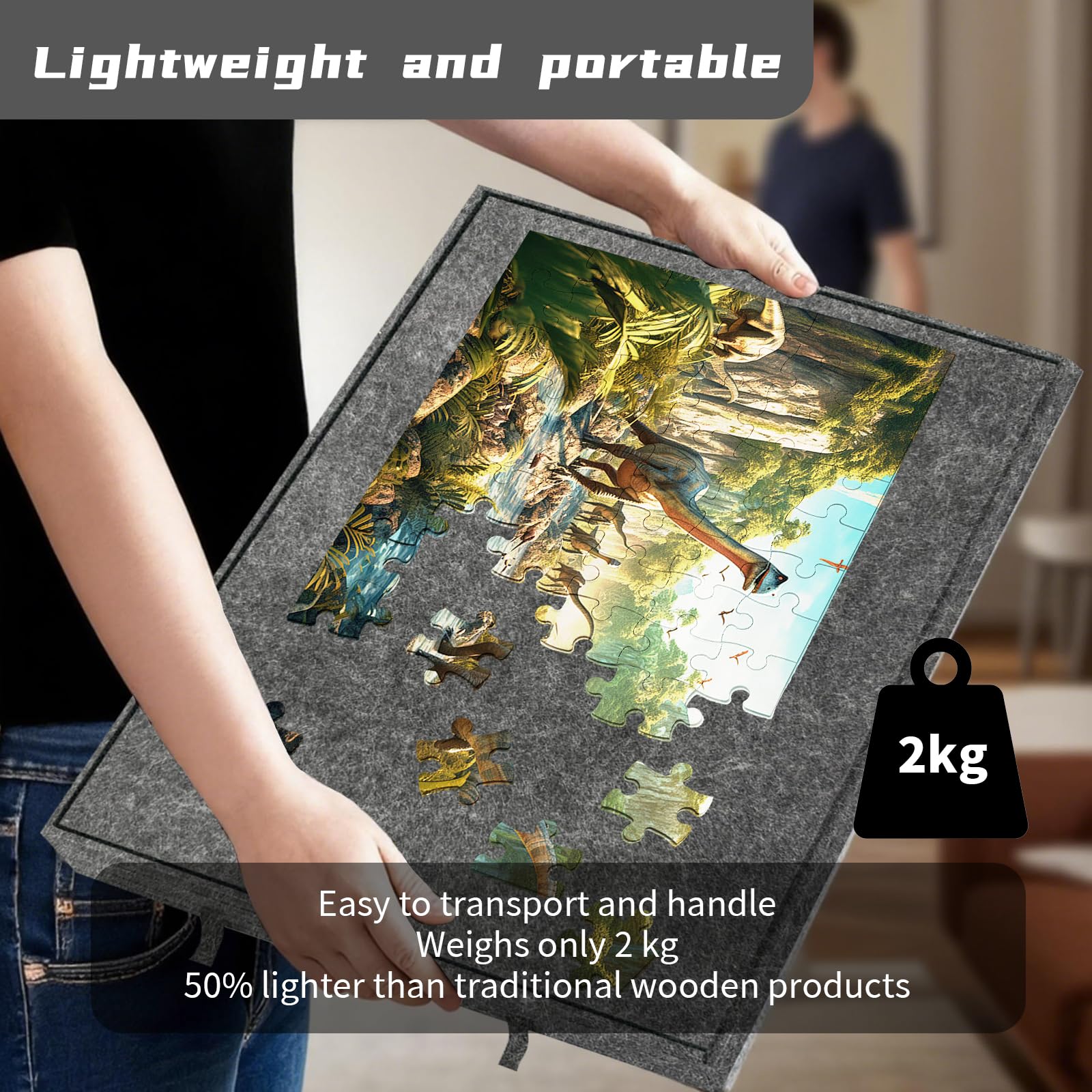 Tavolo puzzle professionale con 6 cassetti, 77 x 53,6 cm, con copertura, portatile, ideale per gli amanti del tavolo del puzzle