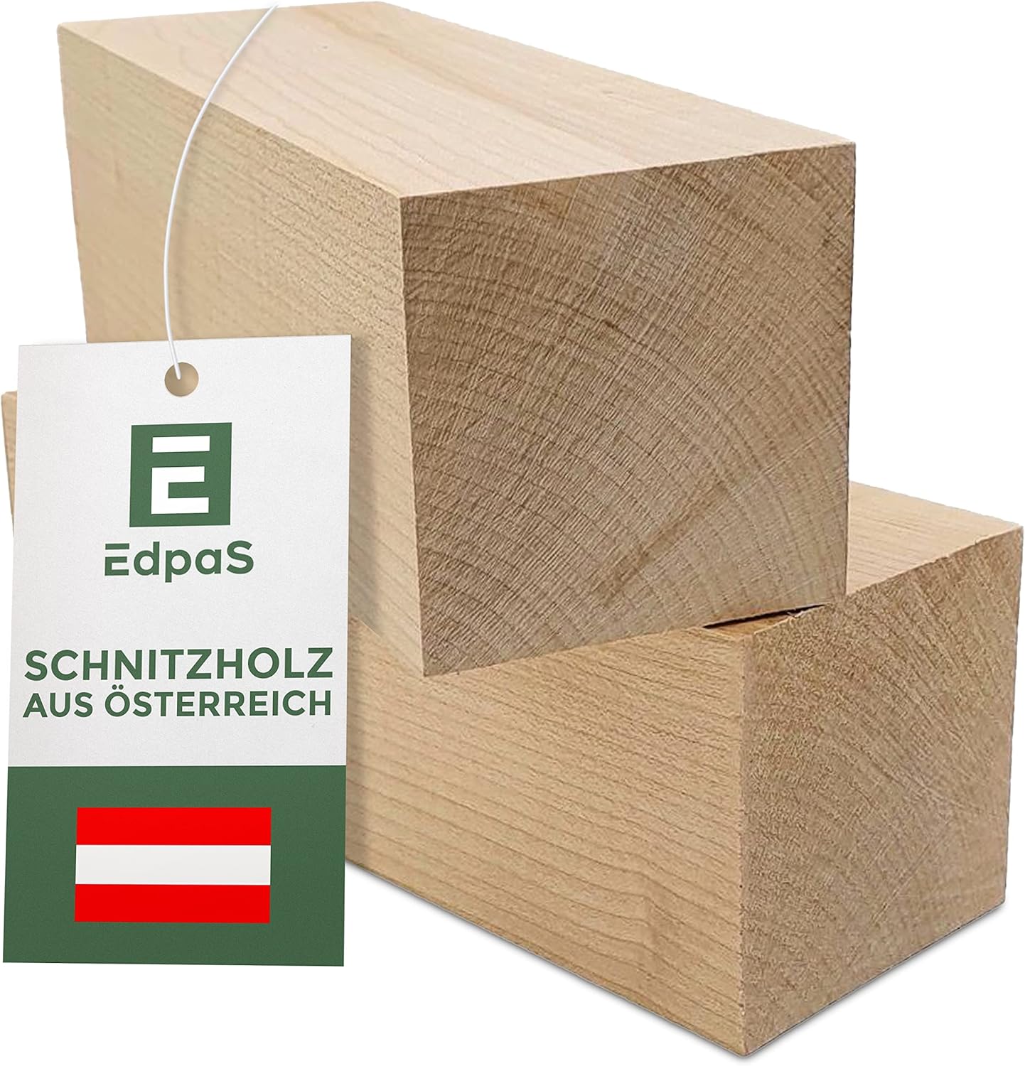 Edpas Carving Wood Maple 2Piece Wood Block Set (20x7x7cm) Large