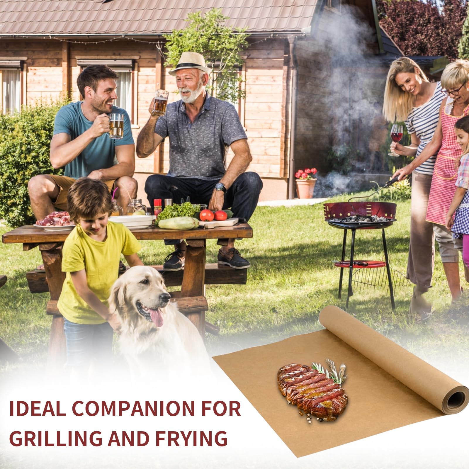 Carta da macellaio, carta kraft, carta da macellaio, carta pesca per barbecue, affumicatore, carne di pesce, salsiccia, perfetta cottura di succosi