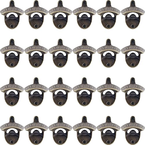 Miniatura 18 de 12 piezas de abrebotellas de bronce vintage montado en la pared, a granel, a prueba de óxido, abrebotellas de cerveza montado en poste para Bronce