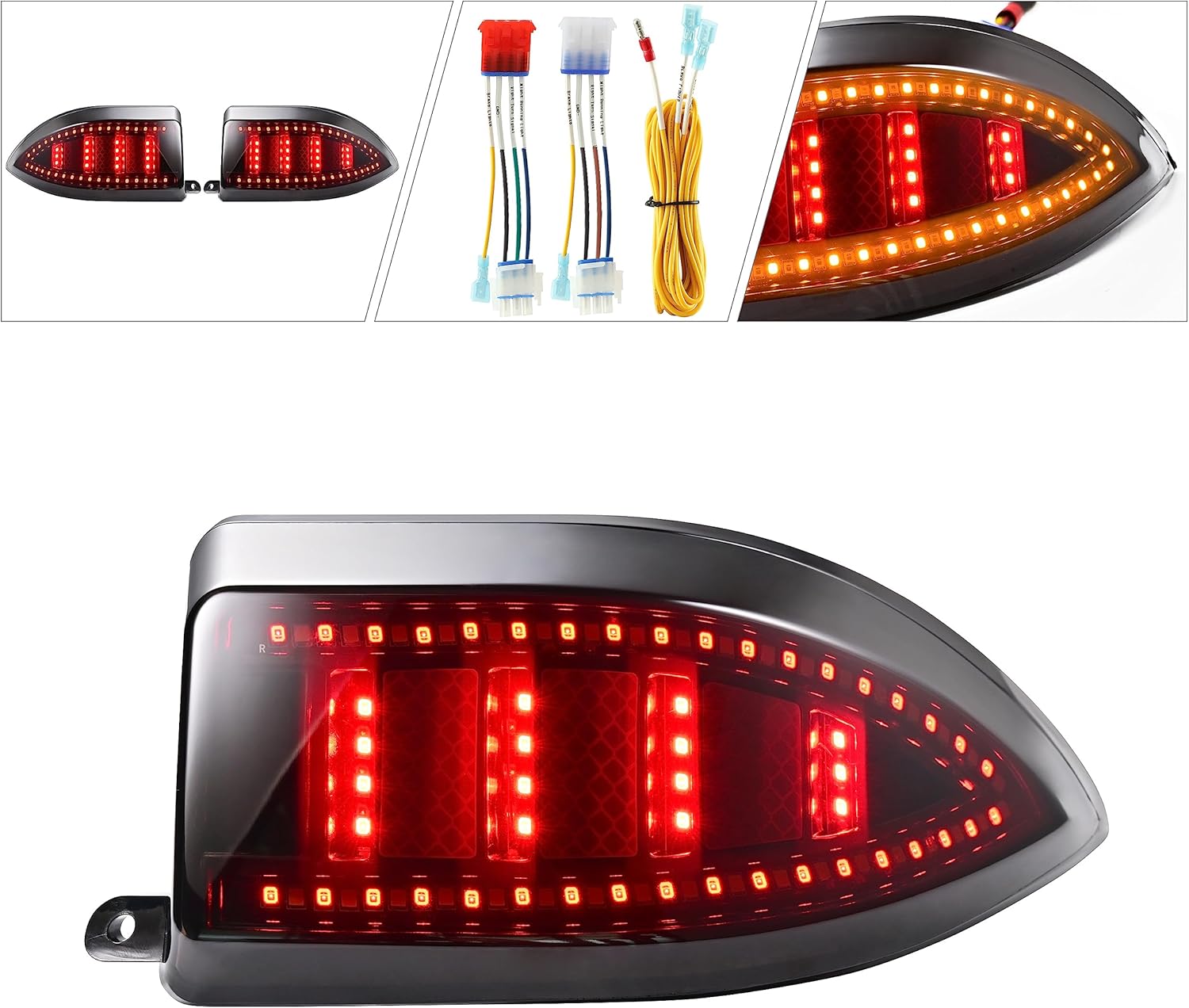 NOKINS Golf Cart LED Tail Lights for Club Car Tempo/Precedent, Deluxe Brake Light,12 Volt Universal Replacement Accessories Gas & Electric Models