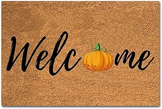 Fall Door Mat, Autumn Pumpkin Welcome Entrance Natural Coir Doormat, Pumpkin Doormat Orange Fall Pumpkin Entrance Mat, Welcome Mats for Home Kitchen Floor Thanksgiving Harvest Decor