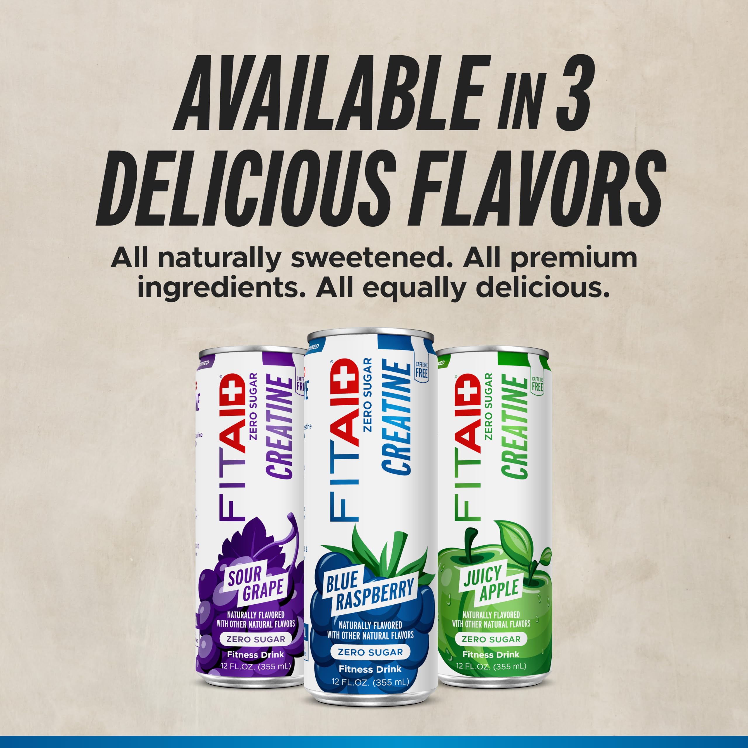 LifeAID FITAID Creatine Recovery Drink, Zero Sugar, Blue Raspberry, 12pk — Amazon image 8