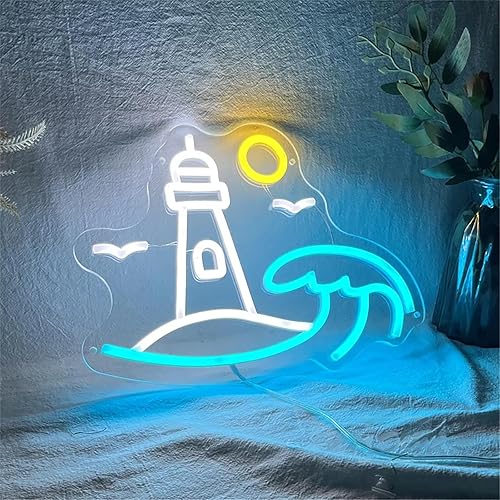 Miniatura 5 de SIGNVIA Letrero de neón para decoración de pared, letreros LED de sol ondulado, letreros de neón para pared de dormitorio con interruptor regulable