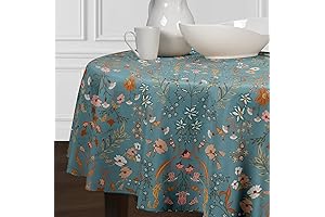 90" Teal Floral Embroidered Tablecloth: A Tapestry of Bohemian Rhapsody