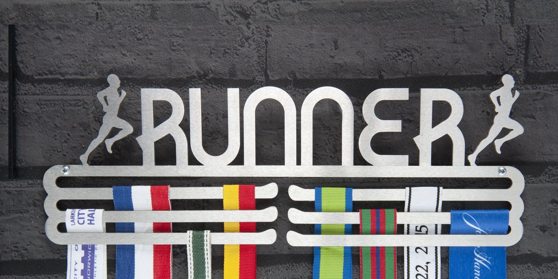 Medal Hanger Display Male Runner Stainless Steel Triple Tier