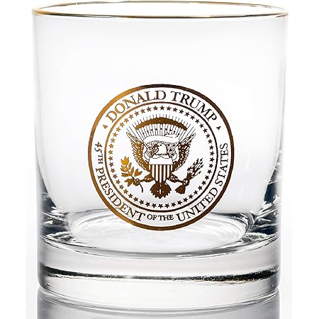 2020 Whiskey Glass | 45th PRESIDENTIAL SEAL | Quality Duratuff Heat Treated Borosilicate 11oz Rock Glass | MADE IN USA by Patriot's Cave (GOLD | LIMITED EDITION)