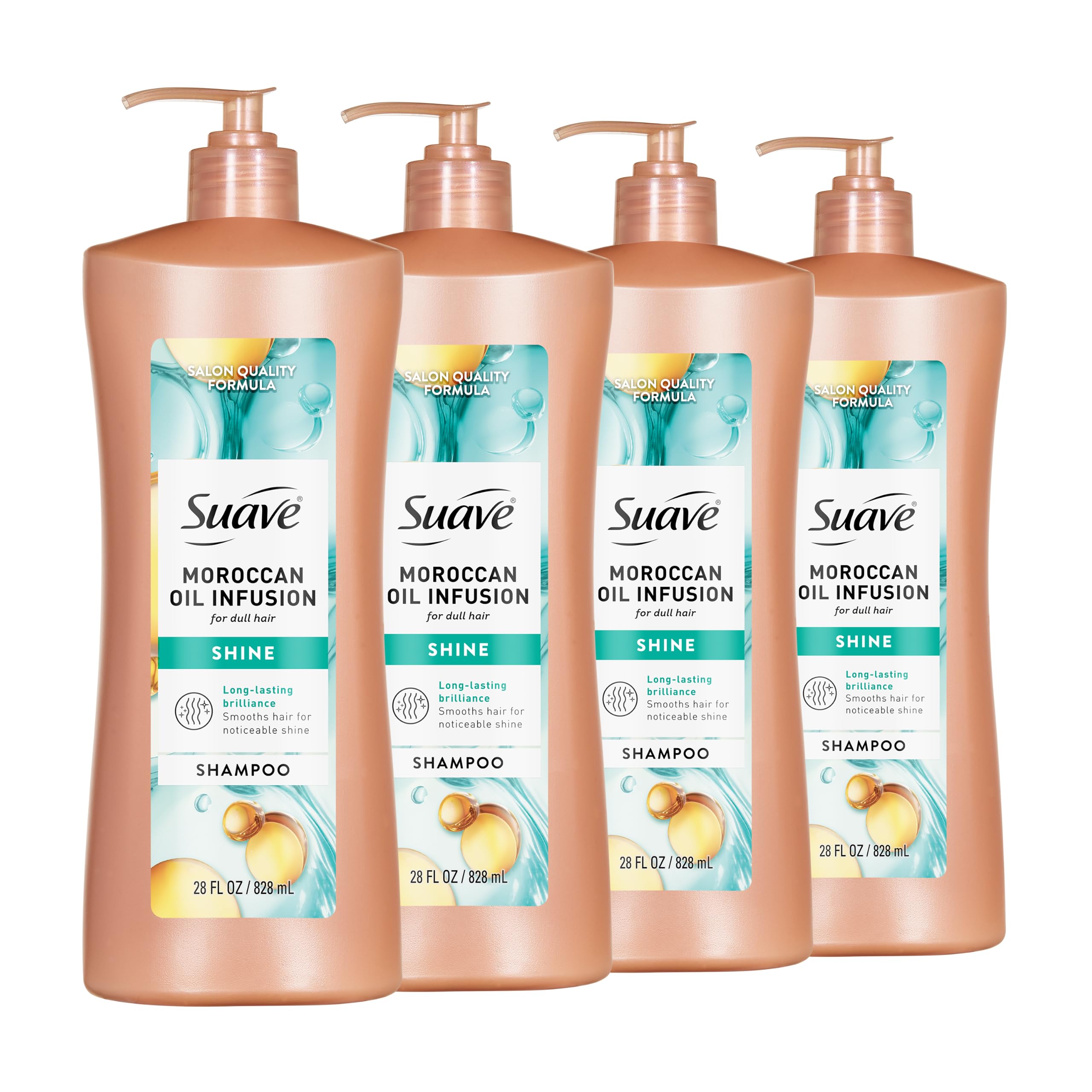 Suave Professionals Shine Shampoo Moroccan Infusion 28 Oz(Pack of 4) Old Packaging