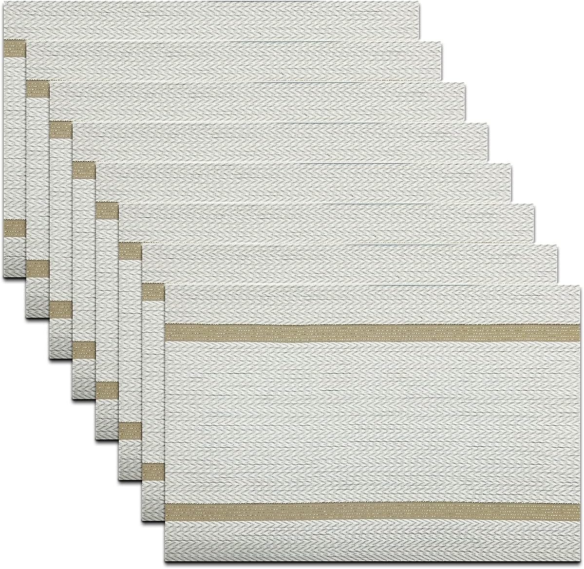 pigchcy Luxurious Placemats Set of 8, 18 x 12 inches
