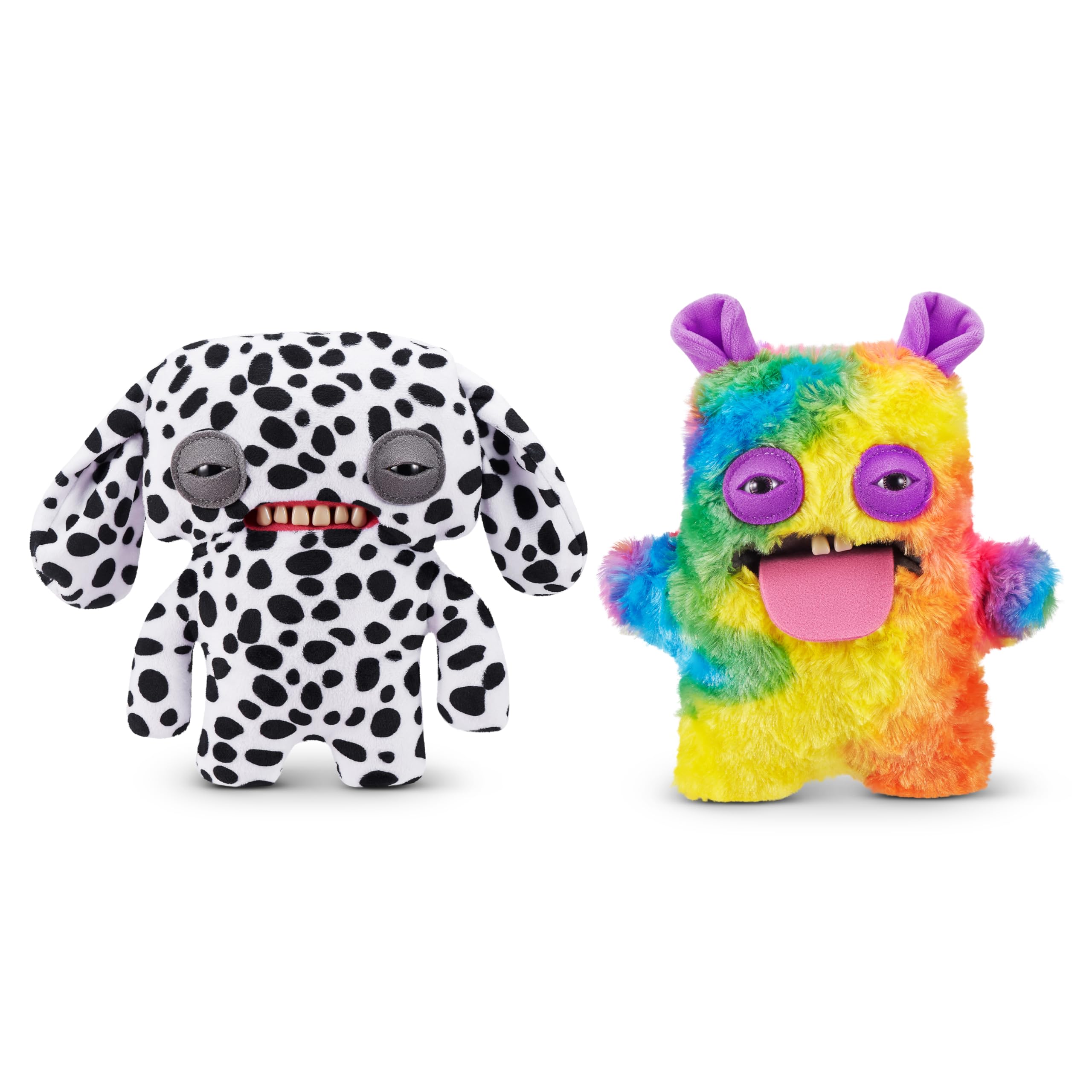 Fuggler Butt Ugly Pets 9-inch Series 1 (2PK) by ZURU, Funny Ugly Monster Plush Toy (Annoyed Alien - Dalmatian) & (Oogah Boogah - Guinea Pig)