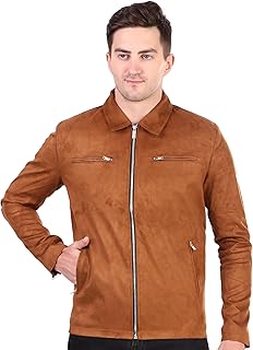 leather retail Men's Suede Faux Leather Jacket-picture-11