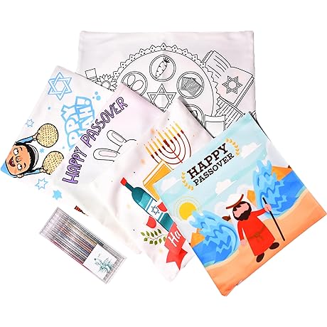 MapeloreCrafted Matzah Cover 16"x16" and Afikoman Bag Set 10"x10" (1L Plus 4S),...